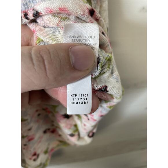 J Jill Love Linen Shirt Womens Large Floral 3/4 Sleeve Lightweight Button Up Top - Picture 9 of 10
